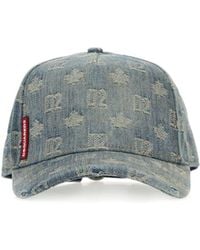 DSquared² - Dsquared Embroidered Denim Baseball Cap - Lyst