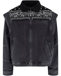 PDF - Bandana Print Boxy Denim Jacket - Lyst