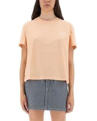 A.P.C. - Logo Crew Neck T-Shirt - Lyst