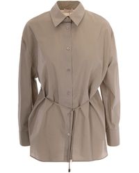 Liu Jo - Button-Front Shirt Dress With Tie Waist - Lyst
