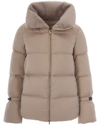 Herno - Quilted Leather-Trimmed Zip-Through Jacket - Lyst