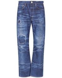 Junya Watanabe - Patchwork Distressed Straight Leg Jeans - Lyst