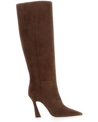 Stuart Weitzman - Vinnie Knee-High Leather Boots With High Heel And Pointed Toe - Lyst