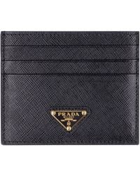 Prada - Leather Cardholder For - Lyst