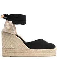 Castañer - Organic Cotton Wedge Espadrille With Straps And Double Platform - Lyst