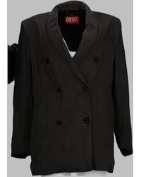 DIESEL - Neutrals Double-Breasted Fluid Viscose Blazer - Lyst
