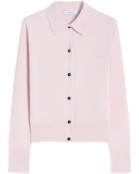Max Mara - Slim Fit Shirt Collar Top With Drop-Shoulder Long Sleeves - Lyst