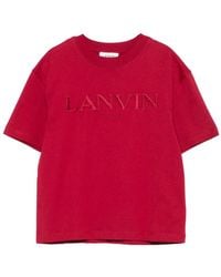 Lanvin - Embroidered Logo Short Sleeve Tee - Lyst
