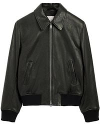 Ami Paris - Zip-Front Leather Jacket - Lyst
