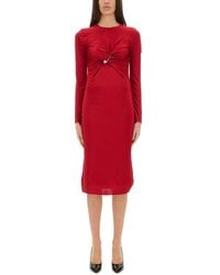 Versace - Dress With Decorative Draping - Lyst