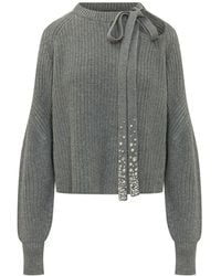 Des Phemmes - Crop Pullover Knit Sweater - Lyst