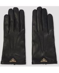 Prada - Short Nappa Leather Gloves - Lyst
