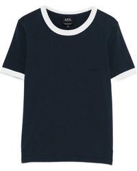 A.P.C. - Contrasting-Trims T-Shirt - Lyst