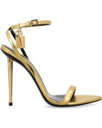 Tom Ford - Padlock Metallic Sandals - Lyst