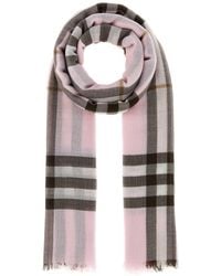 Burberry - Embroidered Wool Scarf - Lyst