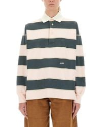 Autry - Horizontal Striped Long-Sleeved Polo Shirt - Lyst