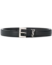 Saint Laurent - Cassandre Leather Belt - Lyst