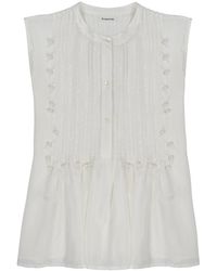 P.A.R.O.S.H. - P. A.R. O.S. H. Embroidered Silk Sleeveless Blouse - Lyst