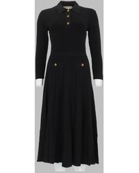 MICHAEL Michael Kors - Long Sleeve Pleated Midi Dress - Lyst