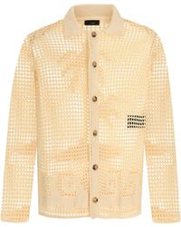 Alanui - Cream Crochet Mini Wave Cardigan - Lyst