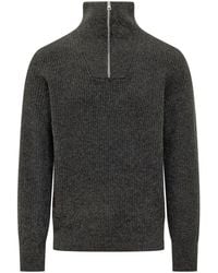 Amaranto - Half-Zip Knit Top - Lyst