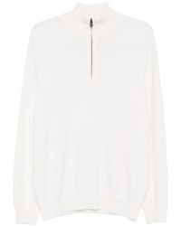 Lisa Yang - 100% Cashmere Half-Zip Sweater With Stand-Up Collar, Ribbed Edges (Size 3) - Lyst