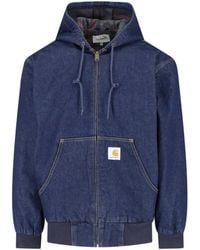 Carhartt - Hooded Denim Zip Jacket - Lyst