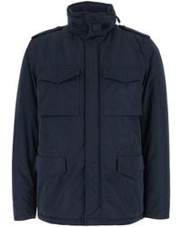 Aspesi - Tech Fabric Front-Zip Jacket With High Collar And Side Zip Pockets - Lyst