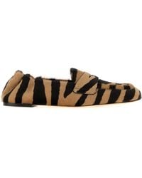 Stuart Weitzman - Printed Leather Hair Bryant Loafers - Lyst