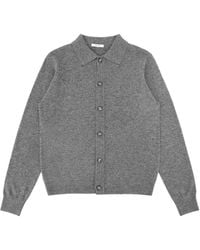 Entire studios - Cashmere & Merino Wool Ribbed Hem Button-Up Sweater - Lyst