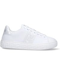 Versace - Glittery Greek Sneakers - Lyst