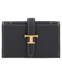 Tod's - Leather Wallet With Logo Calfskin & Purses - Lyst