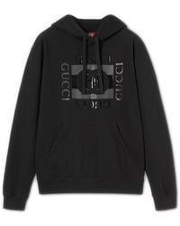 Gucci - Interlocking G Print Fixed Hooded Sweatshirt - Lyst
