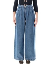 Sessun - Sessùn Diegui Pleated Wide-Leg Jeans - Lyst
