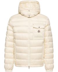 Moncler - Quilted Nylon Down Jacket With Detachable Hood, Zip Pockets & Tricolor Accent - Lyst