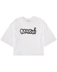 Marni - Logo Crew Neck T-Shirt - Lyst