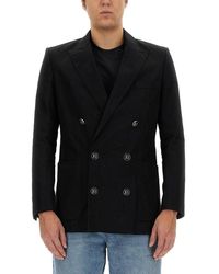 Balmain - Double-Breasted Jacket With Peaked Lapels - Lyst