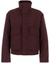 Gucci - Burgundy GG Fabric Padded Jacket - Lyst