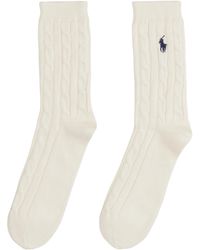 Polo Ralph Lauren - Cable-Knit Crew Socks - Lyst