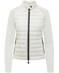 Moncler - Elevated Mini Cardigan With Quilted Inserts And Zip - Lyst