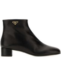 Prada - Nappa Leather Ankle Boots - Lyst