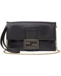 Fendi - Mini Soft Leather Bag With Embellished Strap - Lyst