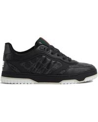Gucci - Sleek Gg Outline Leather Sneakers - Lyst
