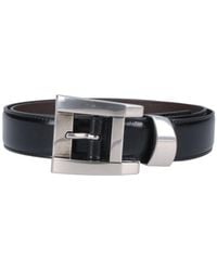 Versace - Rectangular Buckle Leather Belt - Lyst