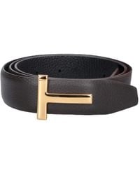 Tom Ford - Leather Belt With T Buckle - Lyst