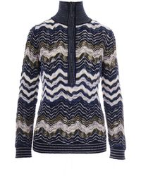 Missoni - Maglia Mock Neck Blu - Lyst