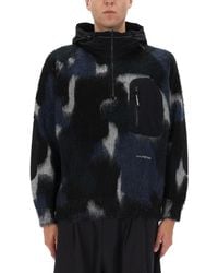 and wander - Zipper Hooded Sweater Acrylic Jumpers - Lyst