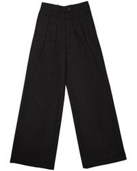 Nine:inthe:morning - High-Waisted Wide-Leg Wool Trousers - Lyst