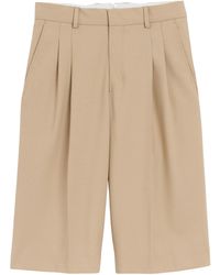 Ami Paris - Tailored Pleated Bermuda Shorts - Lyst