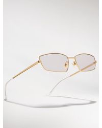 Gucci - Metal Frame Sunglasses With Engraved Logo Temples And Adjustable Nose Pads - Lyst